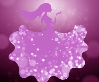 Womam Background Violet Silhouette Bokeh Decoration