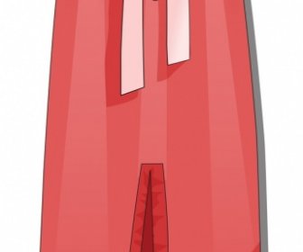 Mulher Roupa Modelo Saia Vermelha Clássica Design