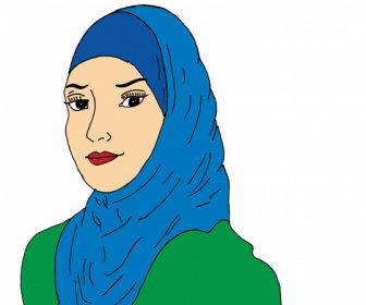 Wanita Gadis Muslim Syal