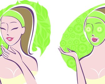 Woman With Spa Salon Elements Vector
