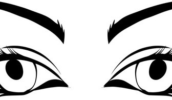 женский глаз векторные иллюстрации с черный белый стиль
