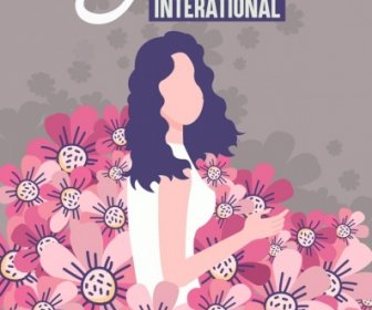 Perempuan Hari Banner Bunga Dekorasi Klasik Desain