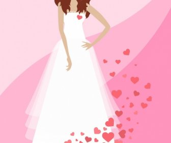 여자 아이콘 디자인 로맨틱 스타일 다양 한 하트 장식