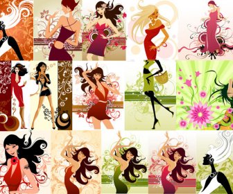Women With Pattern Fashion Vector