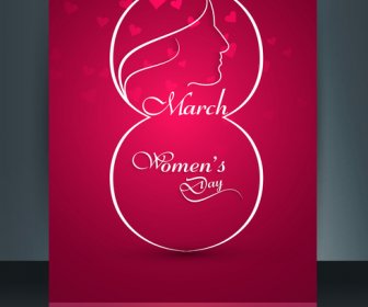 Womens Day Card Brochure Template Reflection Design Colorful Vector
