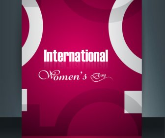 Womens Tag Karte Broschüre Vorlage Reflexion Design Bunte Vektor