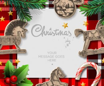 деревянные фенечки счастливого Рождества векторных карт
