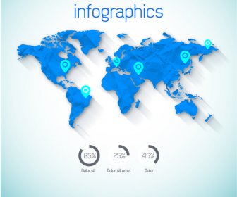 Kata Peta Infographic Dengan Pin