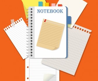 Iconos De Trabajo Fondo Notebook Clip De Papel