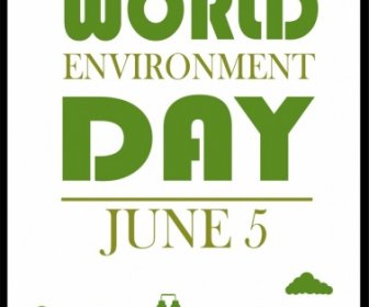 World Day Banner Green Decor Windmill Factory Icons
