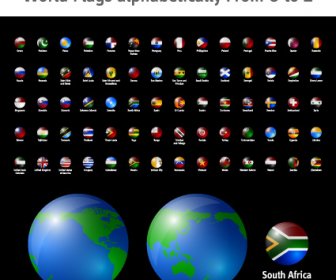 Dunia Flags Ikon Vector Set
