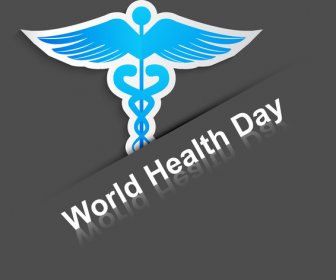世界衛生日的概念醫療背景蛇杖醫學符號插畫向量