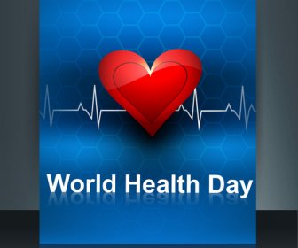 Dunia Kesehatan Hari Vektor Konsep Medis Latar Belakang Brosur Pada Lambang Kedokteran Simbol Desain Template