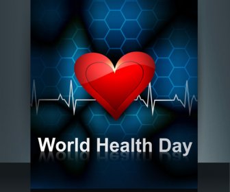 يوم الصحة العالمي مفهوم ناقلات خلفية طبية نشرة عن صولجان هرمس رمز الطب قالب تصميم