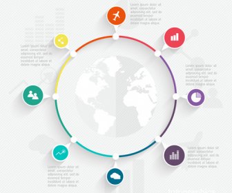 World Infographic Template Vector