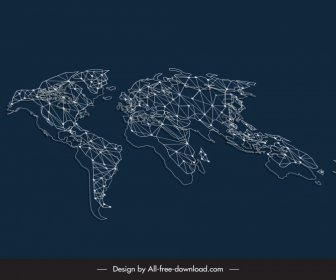 world map background dots lines connection sketch