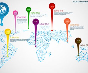 세계 지도 Infographic 디자인 대륙 일러스트