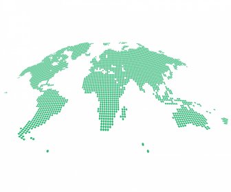 world map sign green dots decor