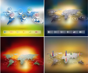 Weltkarten Infografiken Design Vektoren