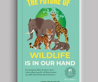 world wildlife book cover template animals species globe sketch