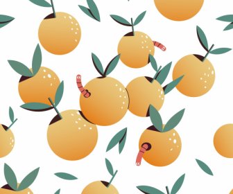 벌레 오렌지 패턴 다채로운 클래식 플랫 디자인