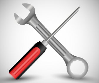 Wrench And Screw Driver Vector Illustration
