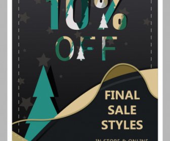 рождественская распродажа плакат темный 3d декор