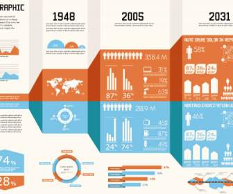 Tahun Infografis Elemen Vektor