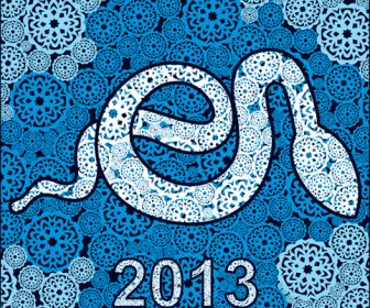 Year Of Snake And Christmas Design Elements Vector