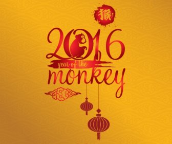 Anno Della Scimmia Nel 2016 Cinese Di Nuovo Anno