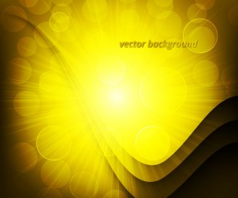 Yellow Defocus Circle Wave Abstract Background
