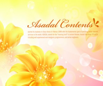 Yellow Style Flower Background Vector