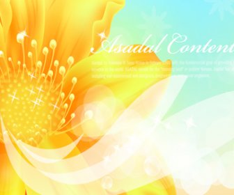 Yellow Style Flower Background Vector