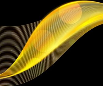 Yellow 3d Curved Lines Background