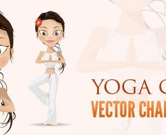 Carattere Vettoriale Di Yoga Della Ragazza