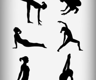 Yoga Simgesi Siluet Vektör Tasarımı