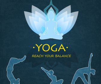yoga poster with human exercise shapes