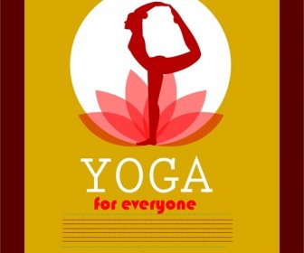 Yoga Promotion Banner Practicing Female And Lotus Design
