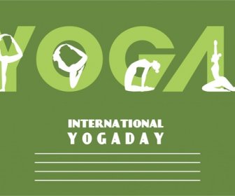 Yoga Promosi Banner Teks Dan Rancangan Gerakan Manusia