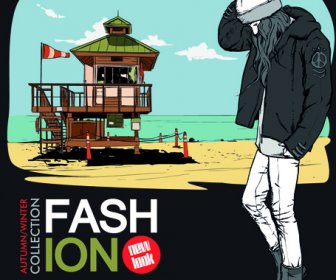 fashion muda elemen poster vektor