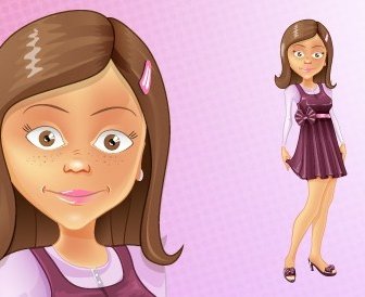 Young Girl Vector Character