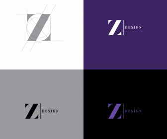Z Logo Templates Modern Flat Sketch