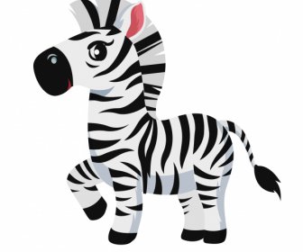Zebra At Simgesi Sevimli Karikatür Kroki