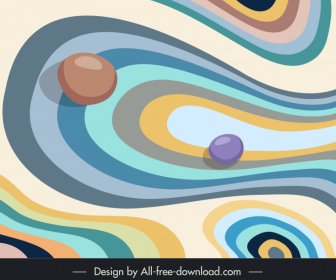Zen Stones Background Template 3d Illusion Dynamic Abstract Curves Circles