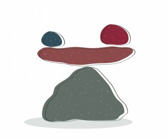 zen stones icon flat retro handdrawn sketch