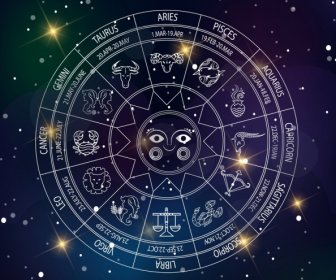 Zodiac Background Circle Symbols Layout Bokeh Backdrop