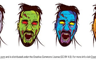 Zombie Face Color Vector