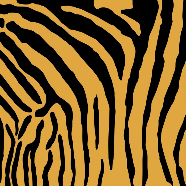tigre noir en cuir jaune fond plat conception