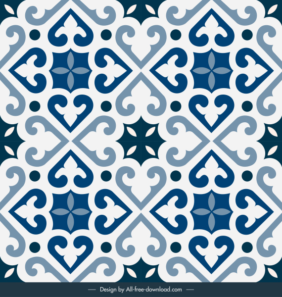latar belakang pola ubin dekorasi simetris Eropa yang elegan