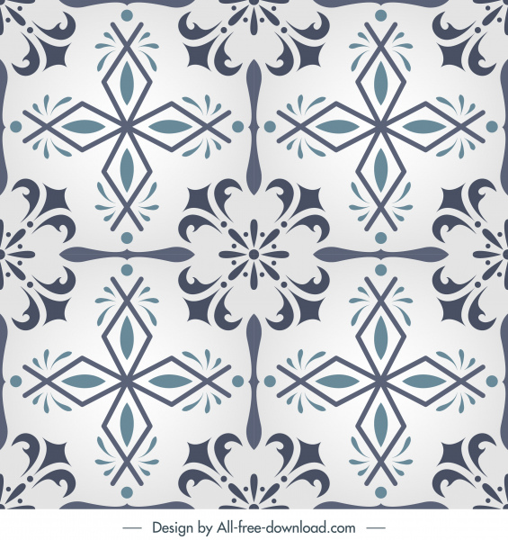 plantilla de patrón de azulejo elegante simetría europea clásica